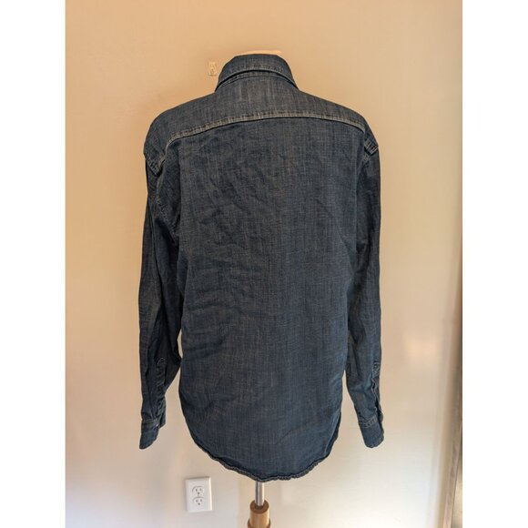 Wrangler Mens Denim Button-Snap Shirt XL Long Sleeve Classic Western Cowboy - Picture 2 of 4